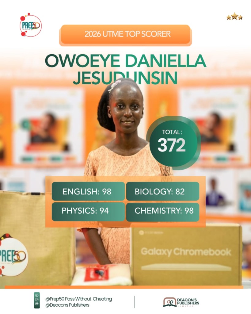 Owoeye Daniella, UTME 2026 Top Performer
