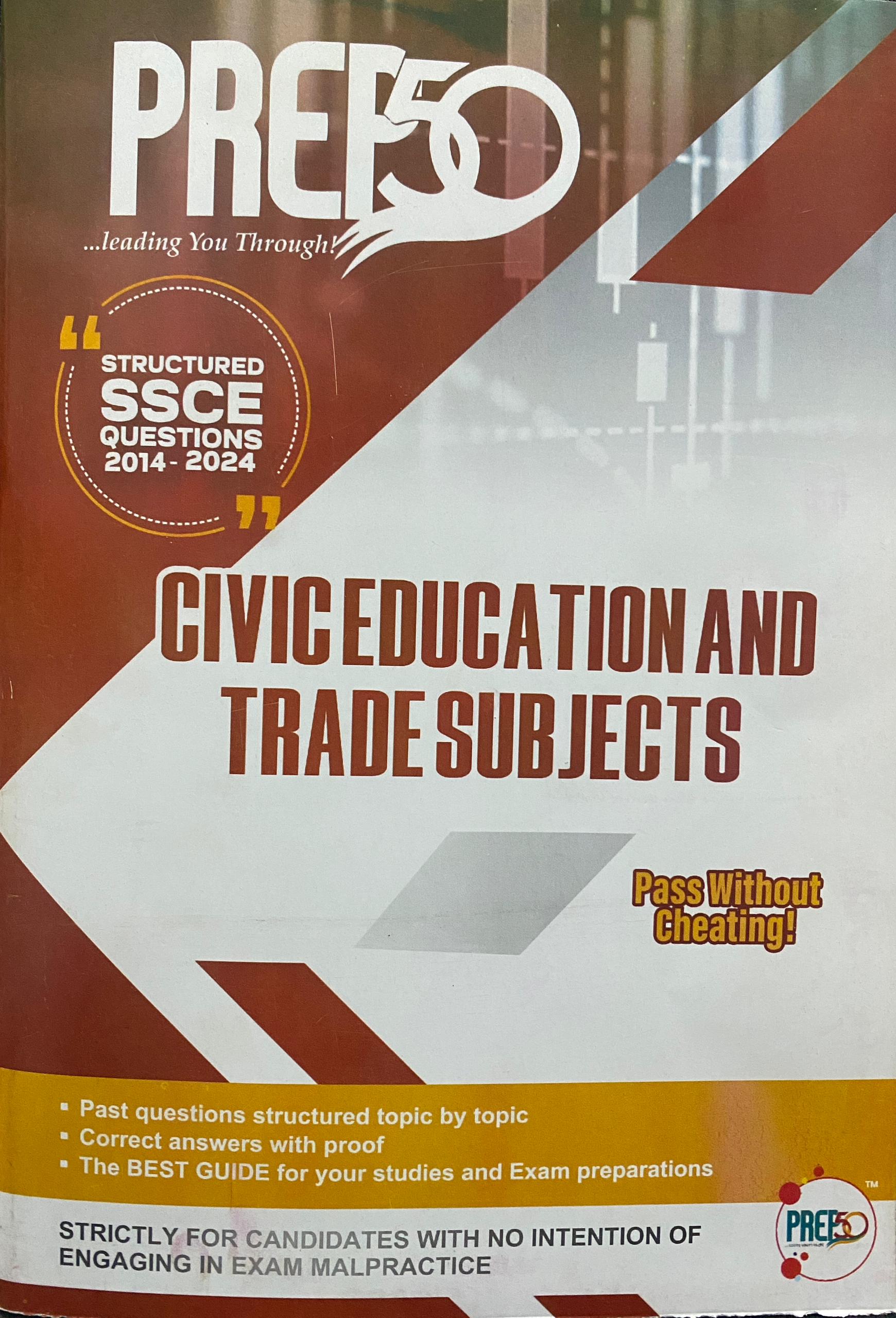 Civic Education WAEC past questions book cover