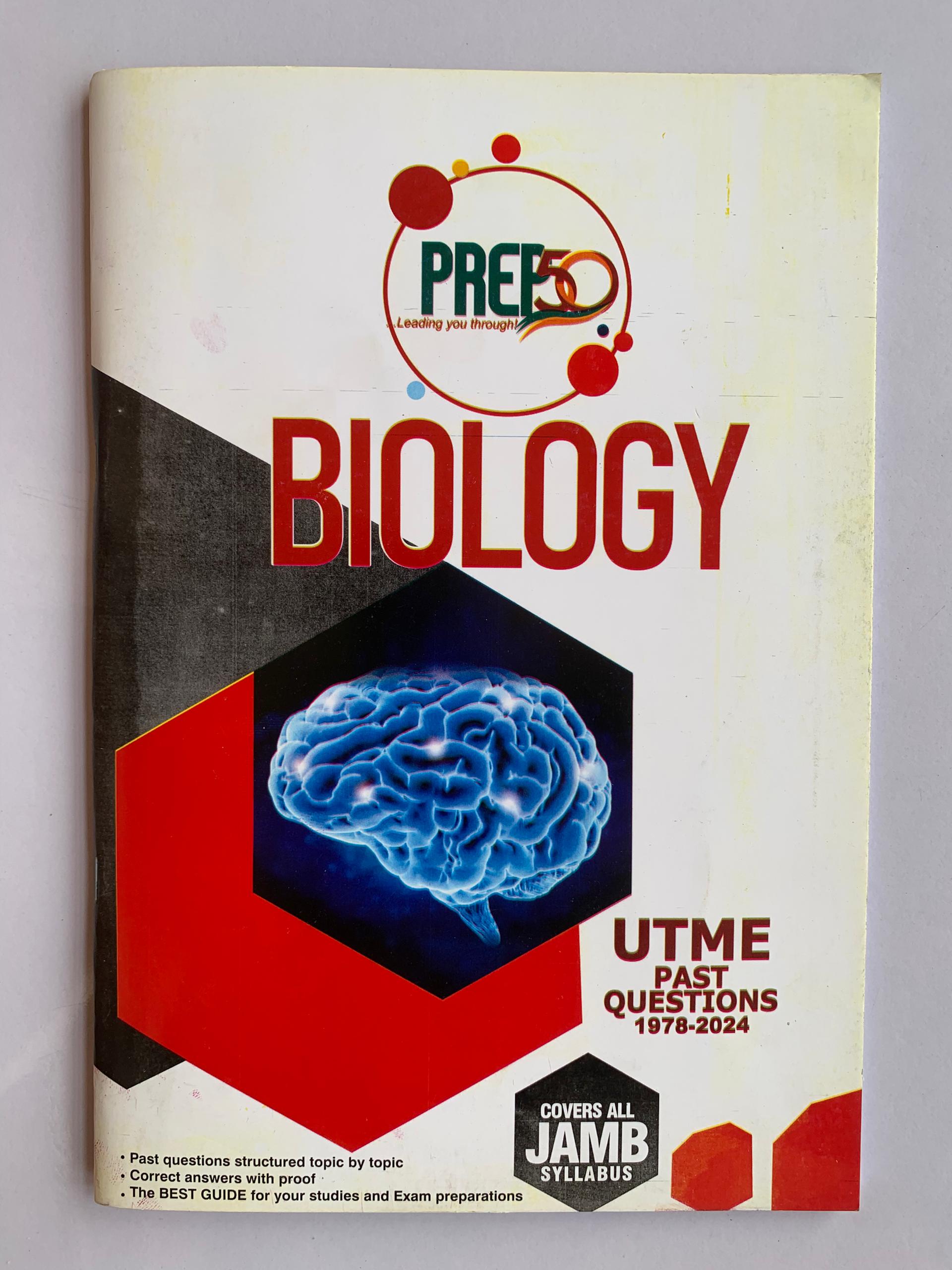 Biology JAMB past questions book cover
