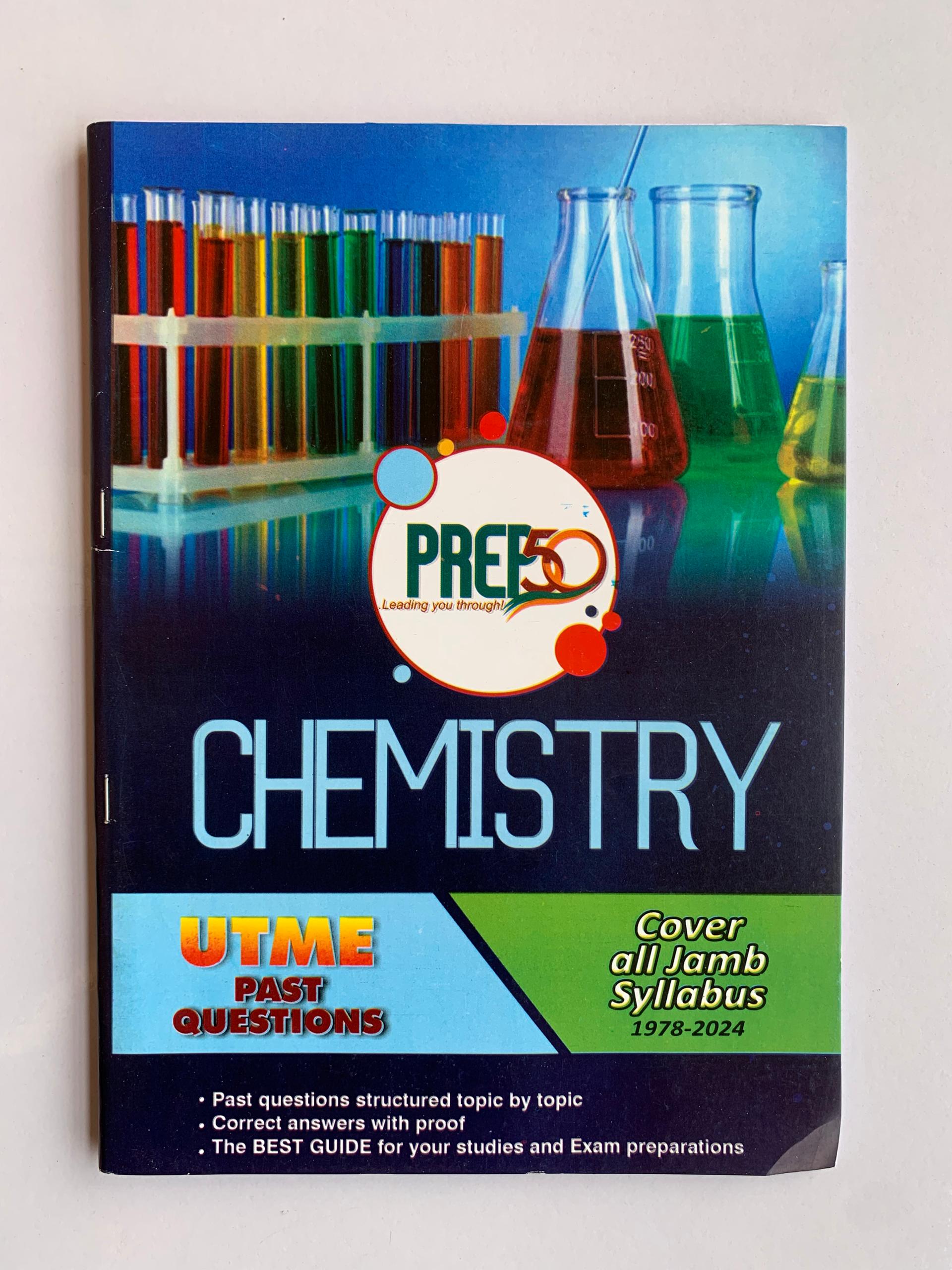 Chemistry JAMB past questions book cover