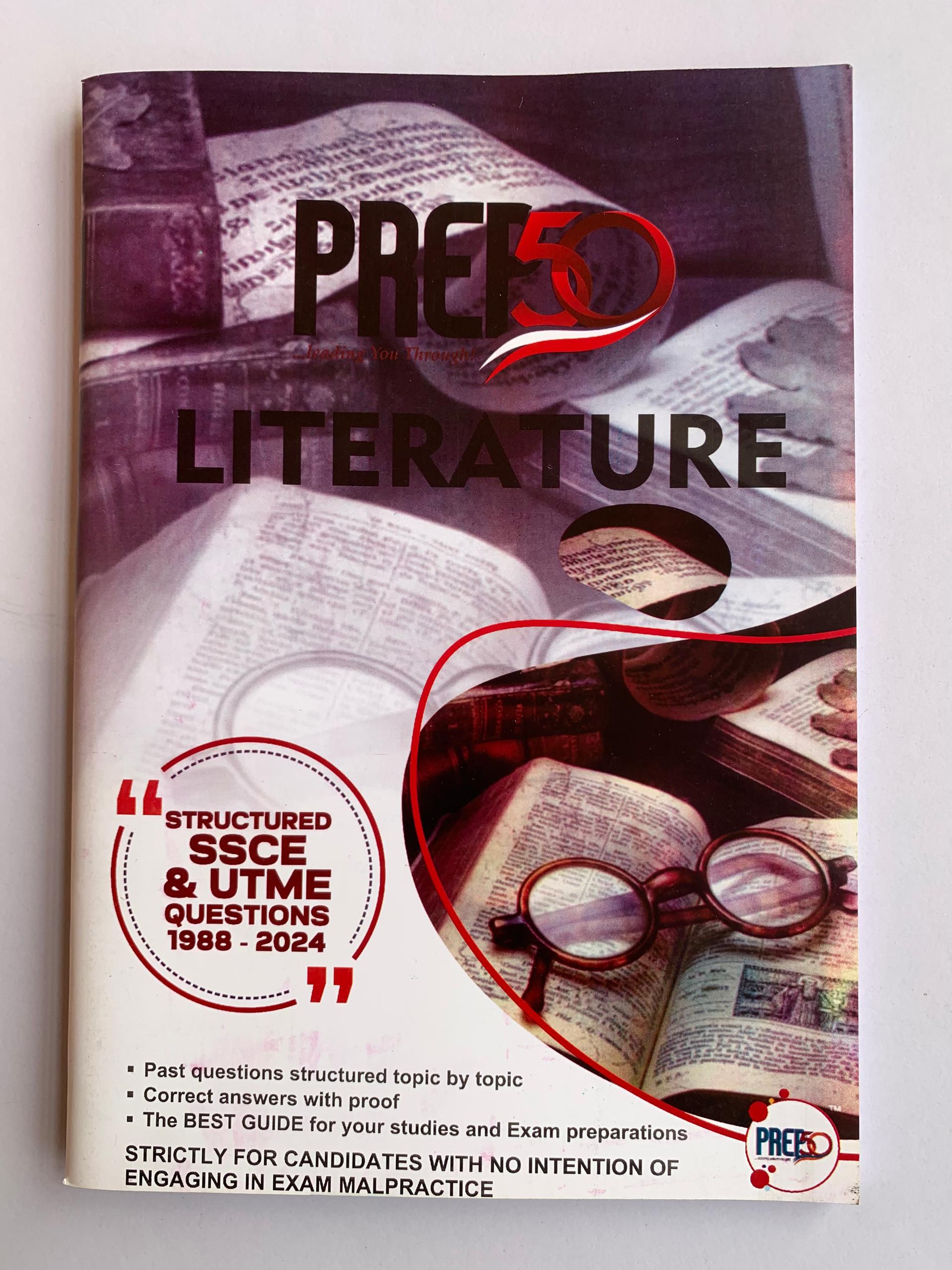 Literature in English JAMB past questions book cover