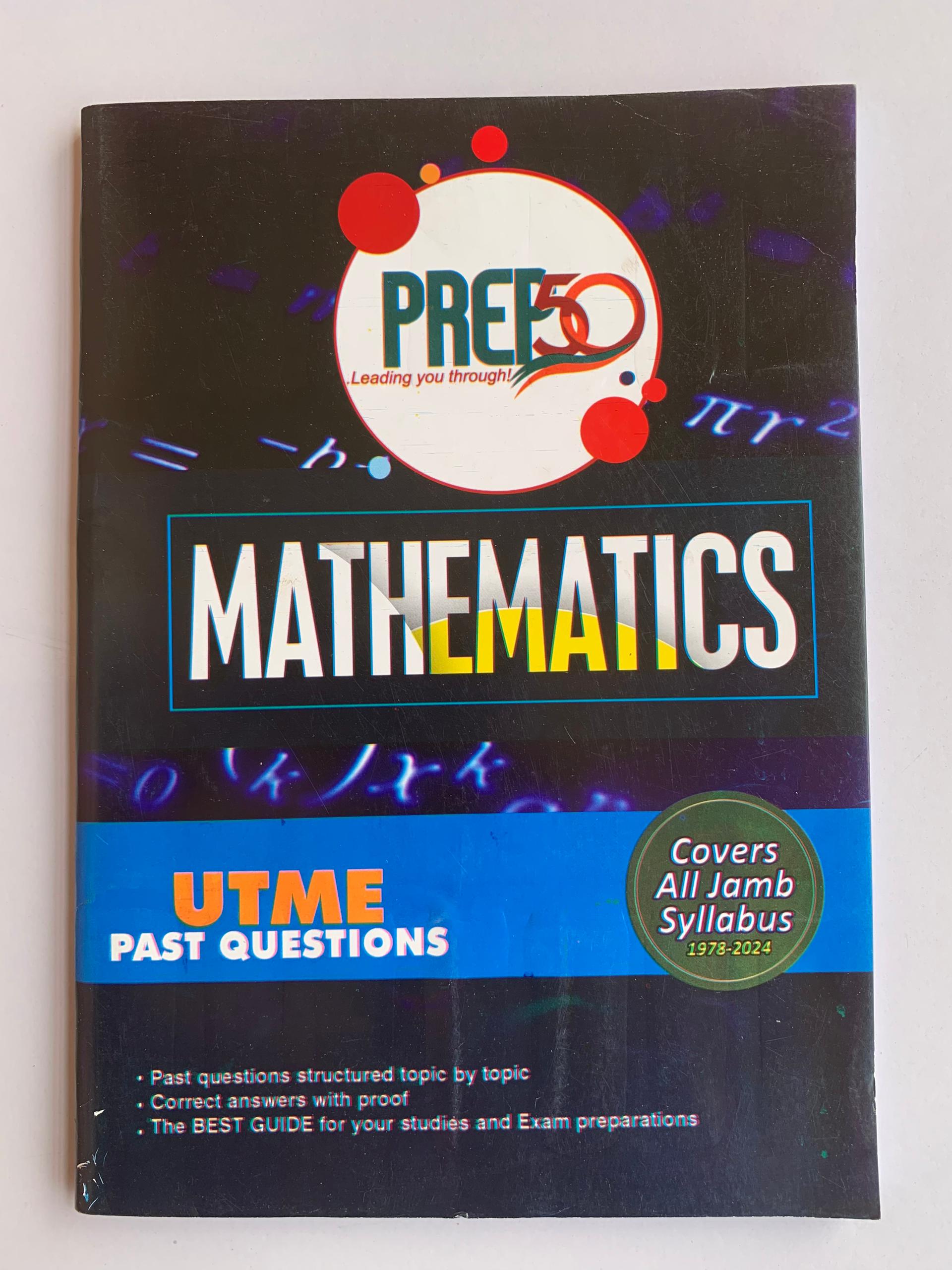 Mathematics JAMB past questions book cover
