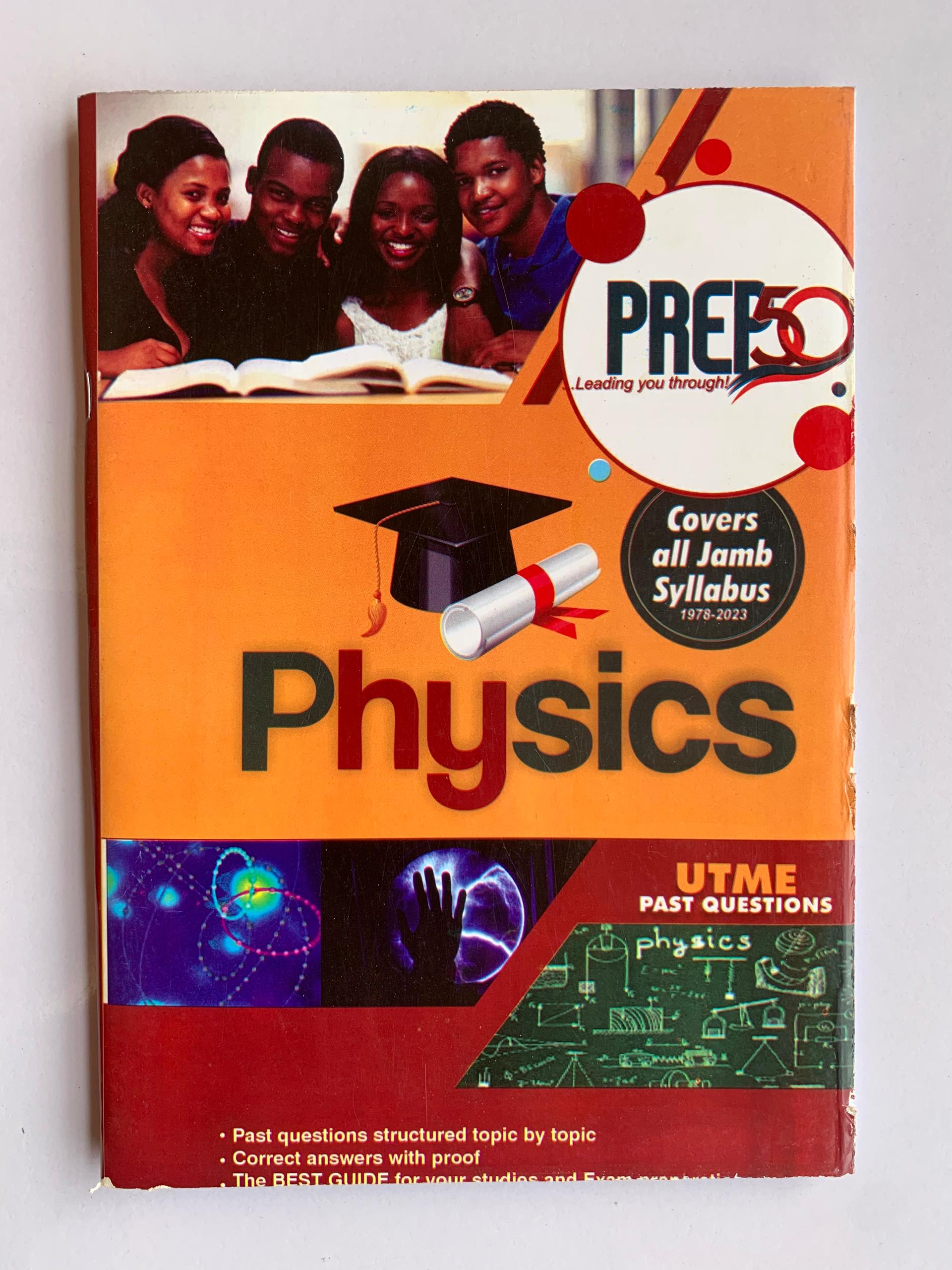 Physics JAMB past questions book cover