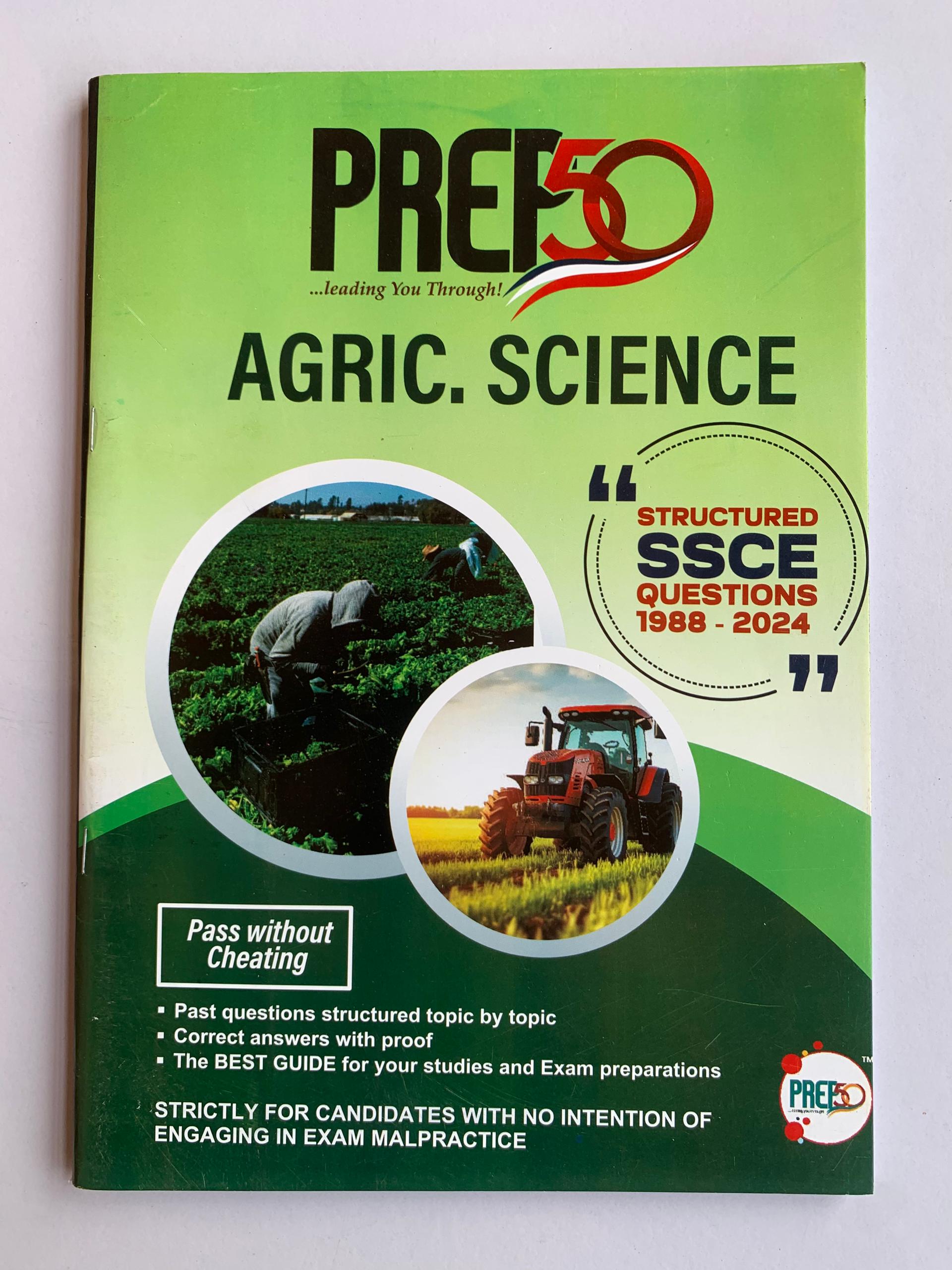 Agricultural Science WAEC past questions book cover