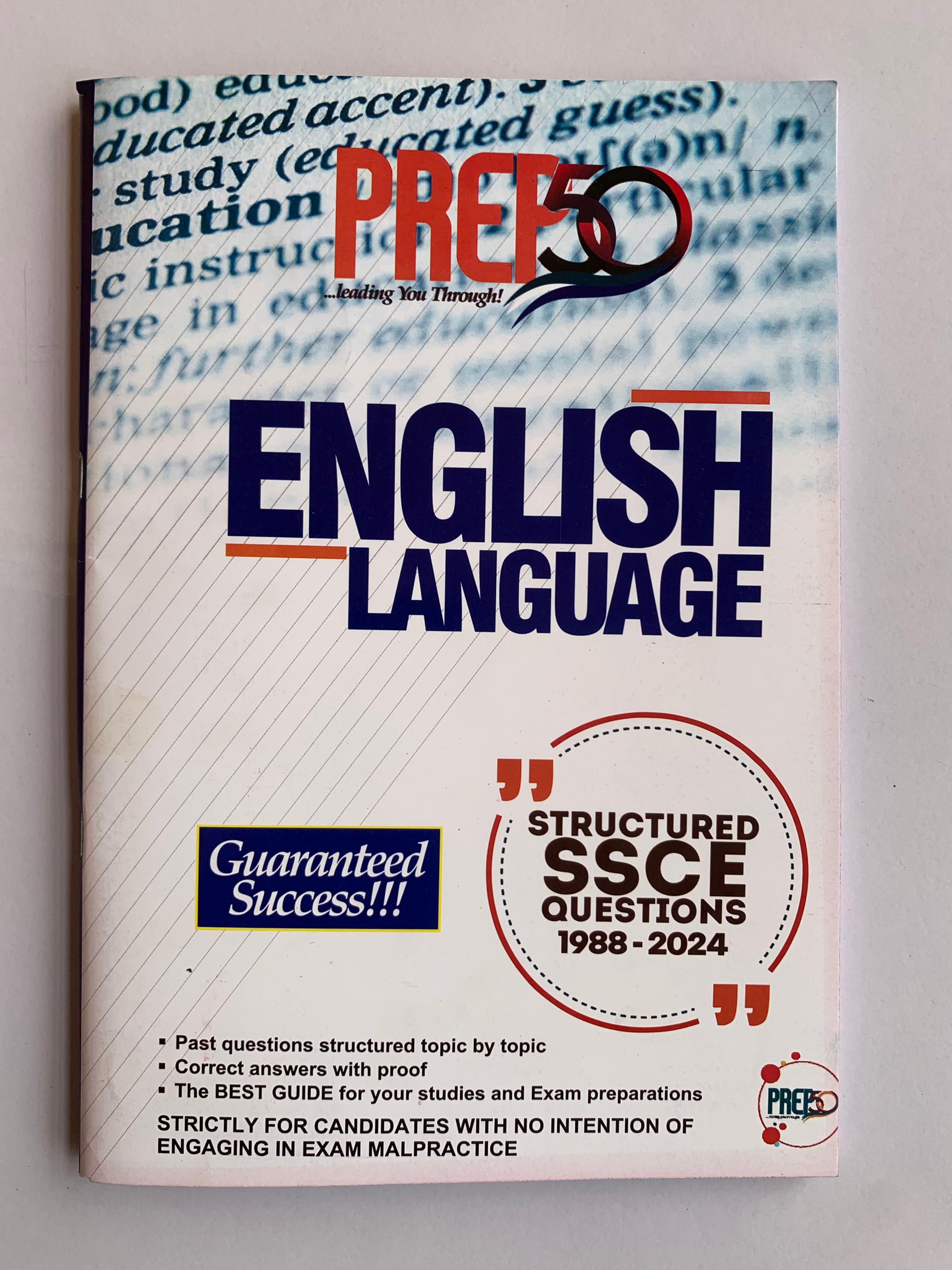 English Language WAEC past questions book cover