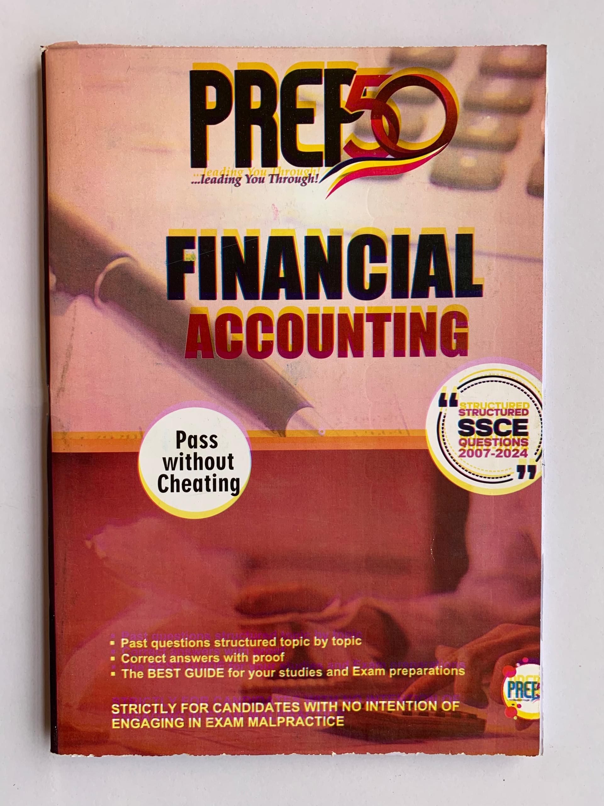 Financial Accounting WAEC past questions book cover