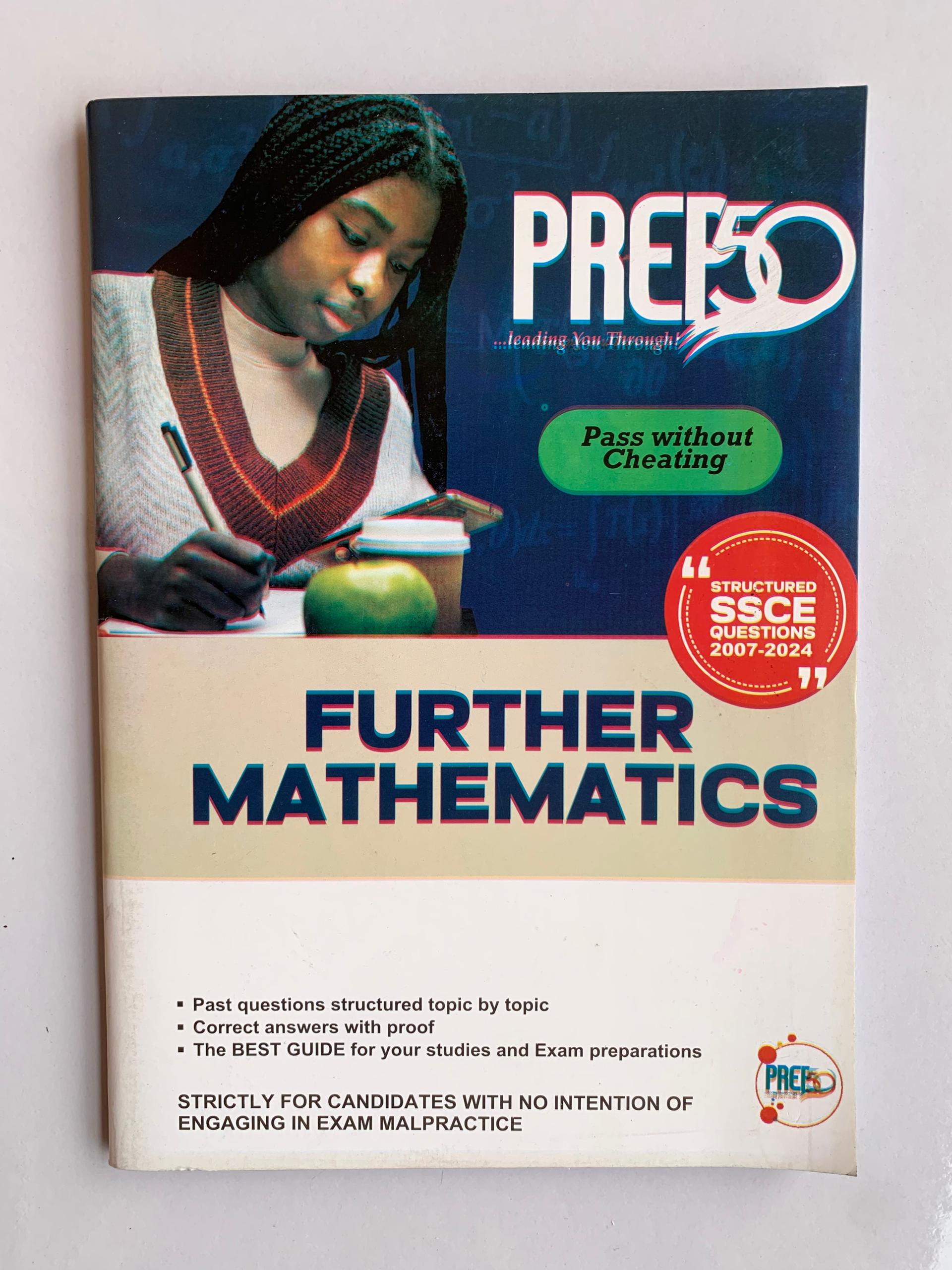 Further Mathematics WAEC past questions book cover