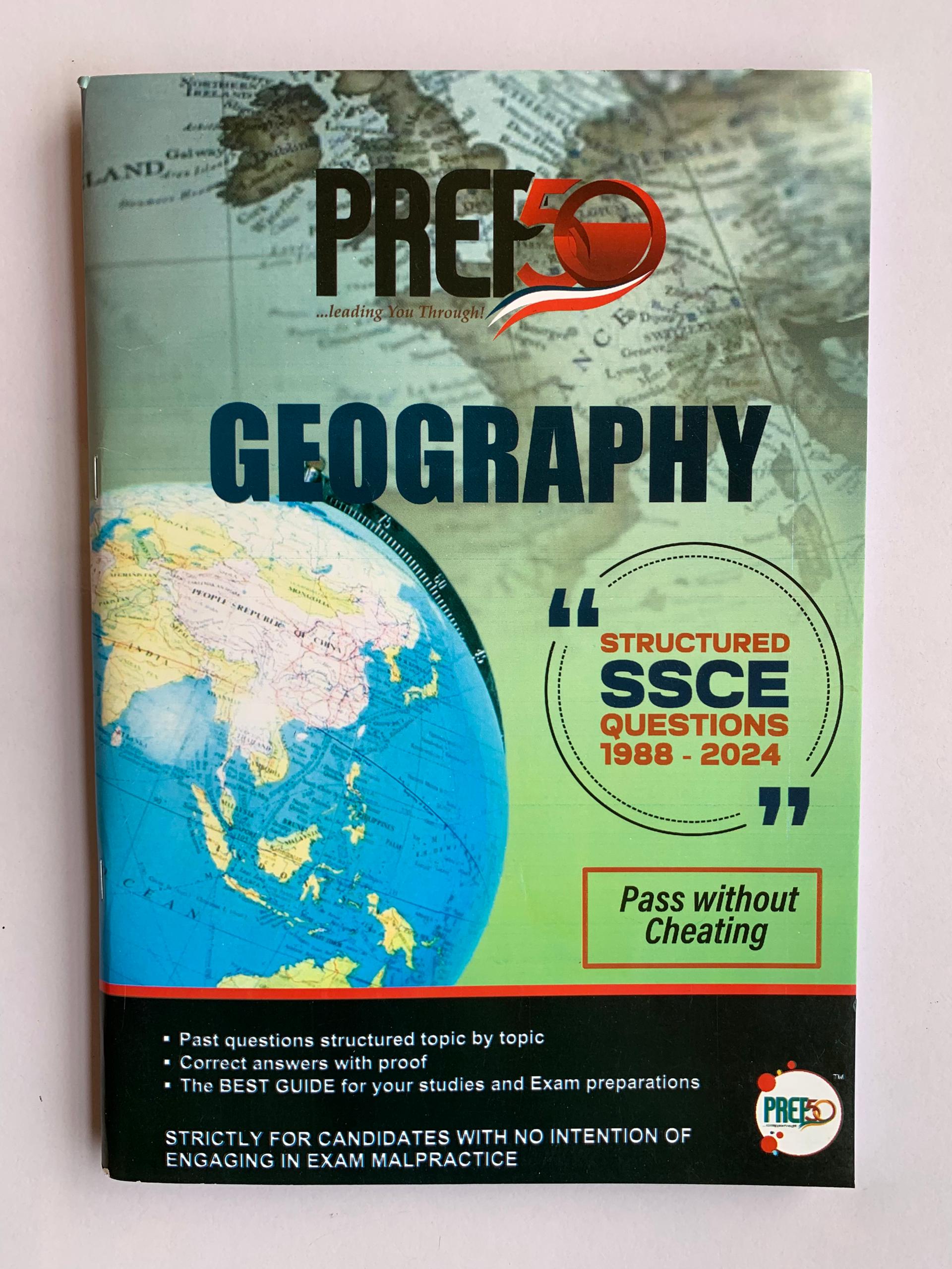Geography WAEC past questions book cover