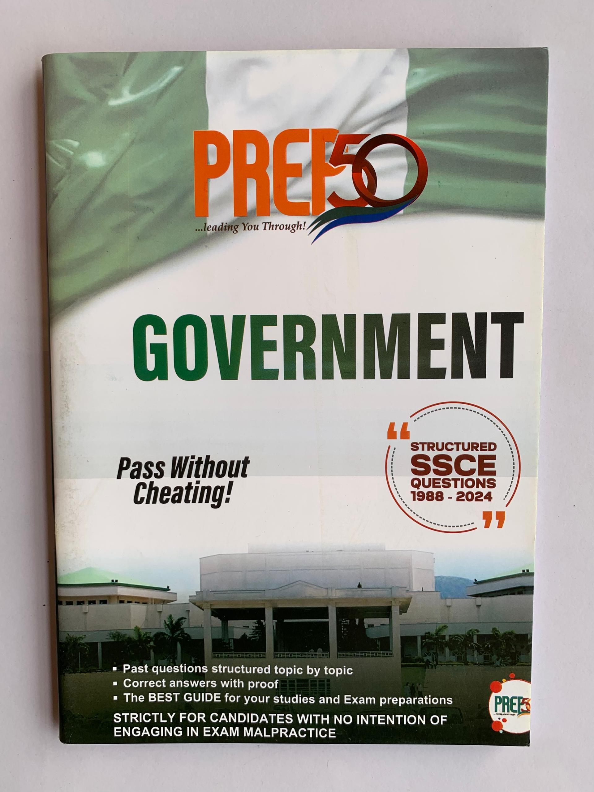 Government WAEC past questions book cover
